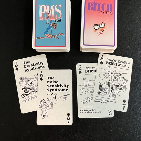 PMS and The B*tch Double Deck Set of Playing Cards in Original Plastic Box - Picture 2 of 7